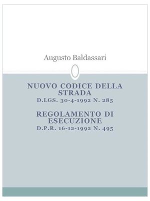 cover image of Nuovo codice della strada
